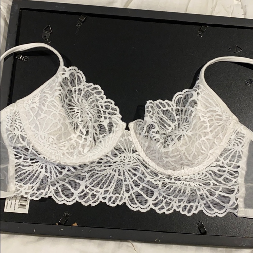 White lacy bra